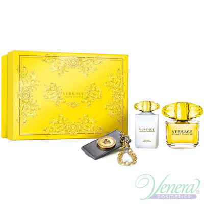 Versace Yellow Diamond Комплект (EDT 90ml + BL 100ml + Ключодържател) за Жени Дамски Комплекти